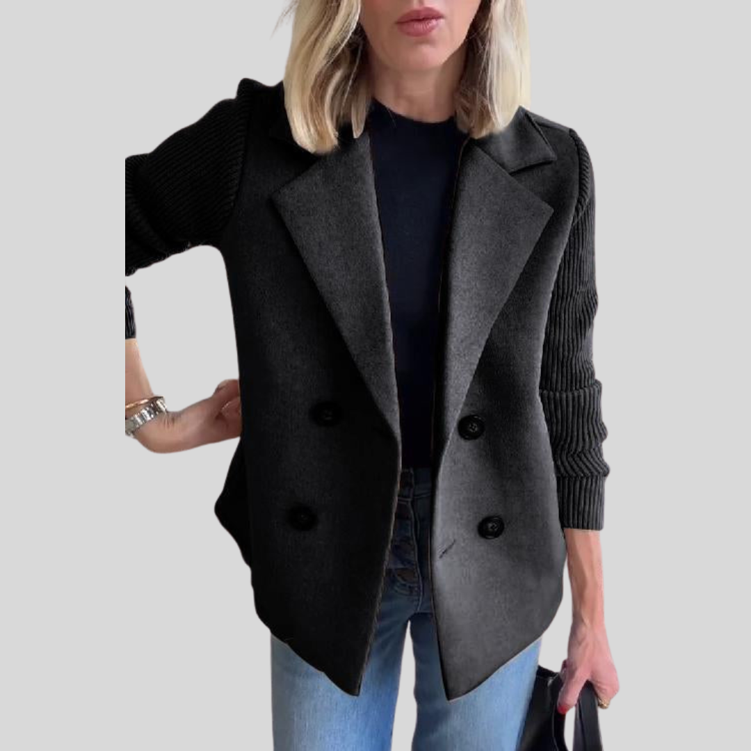 PREMIUM CHIC BLAZER WITH KNIT SLEEVES