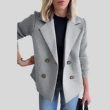 PREMIUM CHIC BLAZER WITH KNIT SLEEVES