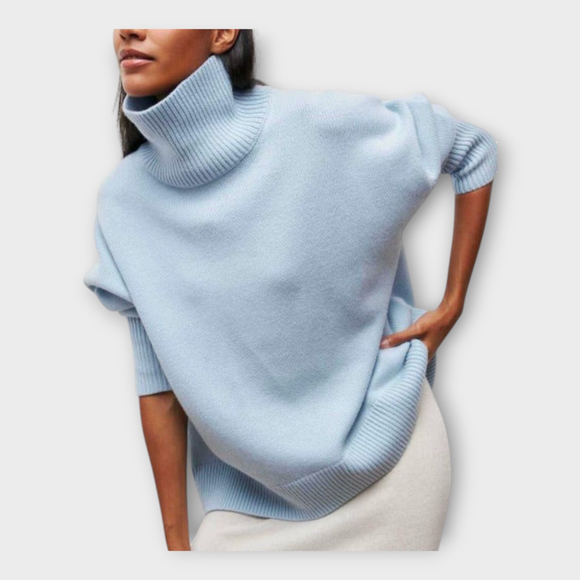 HIGH-NECK KNIT SWEATER