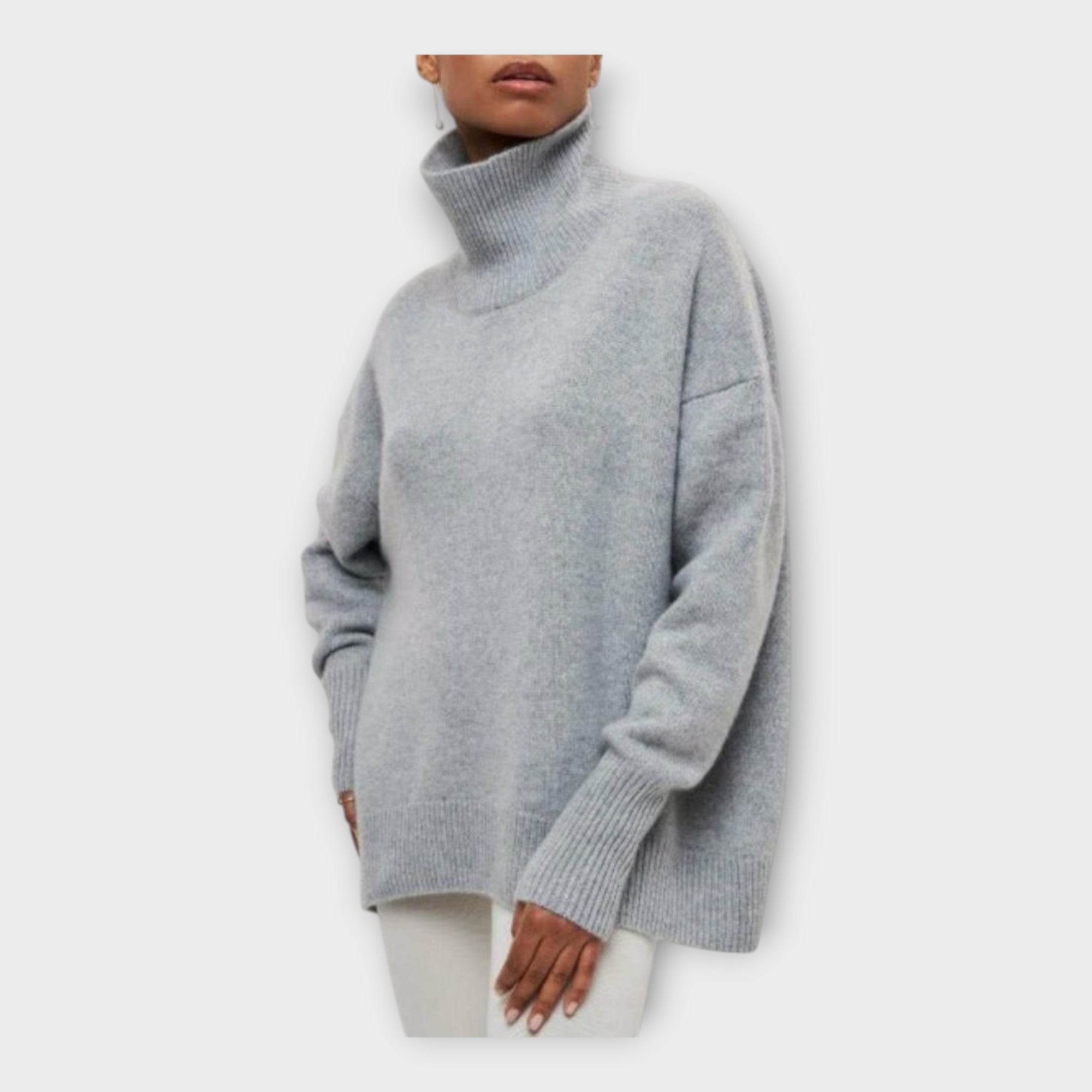 HIGH-NECK KNIT SWEATER