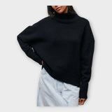 HIGH-NECK KNIT SWEATER