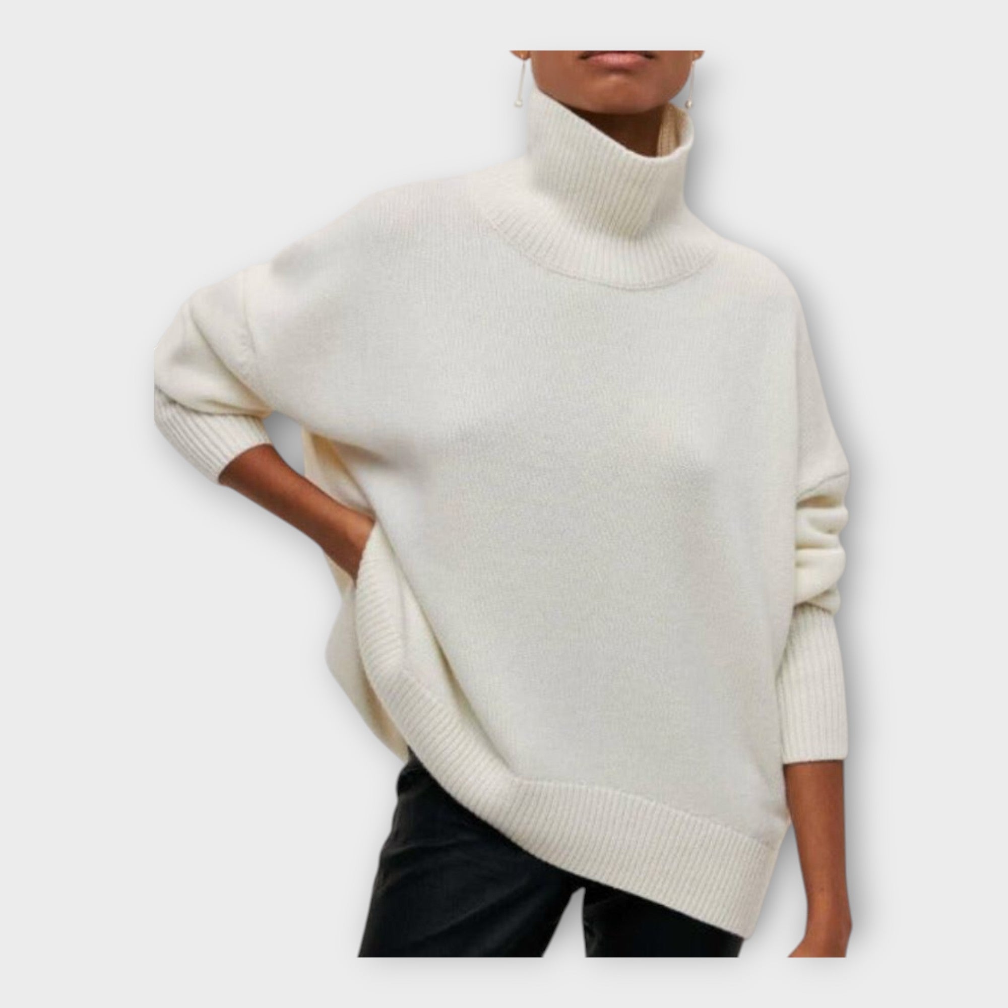 HIGH-NECK KNIT SWEATER