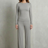 Élan – Sleek Simplicity – Pure Color Wide-Leg Pants Suit