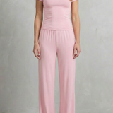 Élan – Sleek Simplicity – Pure Color Wide-Leg Pants Suit