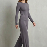 Élan – Sleek Simplicity – Pure Color Wide-Leg Pants Suit