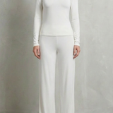 Élan – Sleek Simplicity – Pure Color Wide-Leg Pants Suit