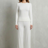 Élan – Sleek Simplicity – Pure Color Wide-Leg Pants Suit