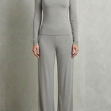 Élan – Sleek Simplicity – Pure Color Wide-Leg Pants Suit