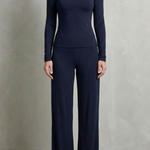 Élan – Sleek Simplicity – Pure Color Wide-Leg Pants Suit