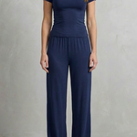 Élan – Sleek Simplicity – Pure Color Wide-Leg Pants Suit