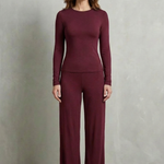 Élan – Sleek Simplicity – Pure Color Wide-Leg Pants Suit