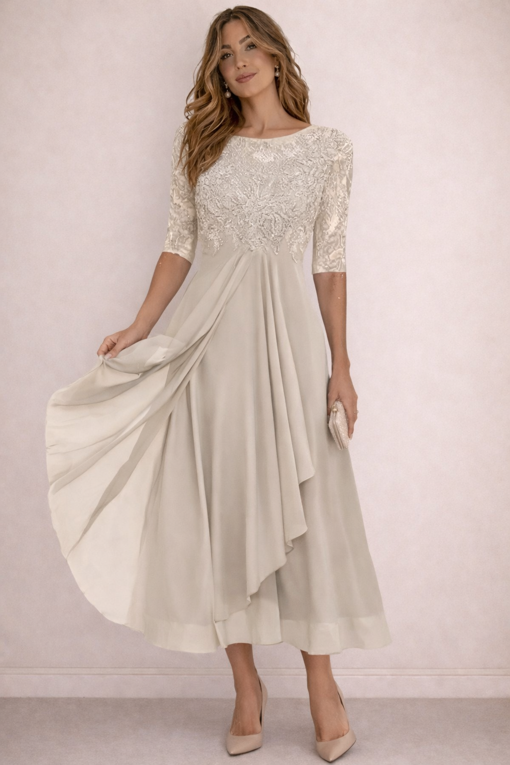 VESTIDO DE ENCAJE ELEGANTE PARA MUJER