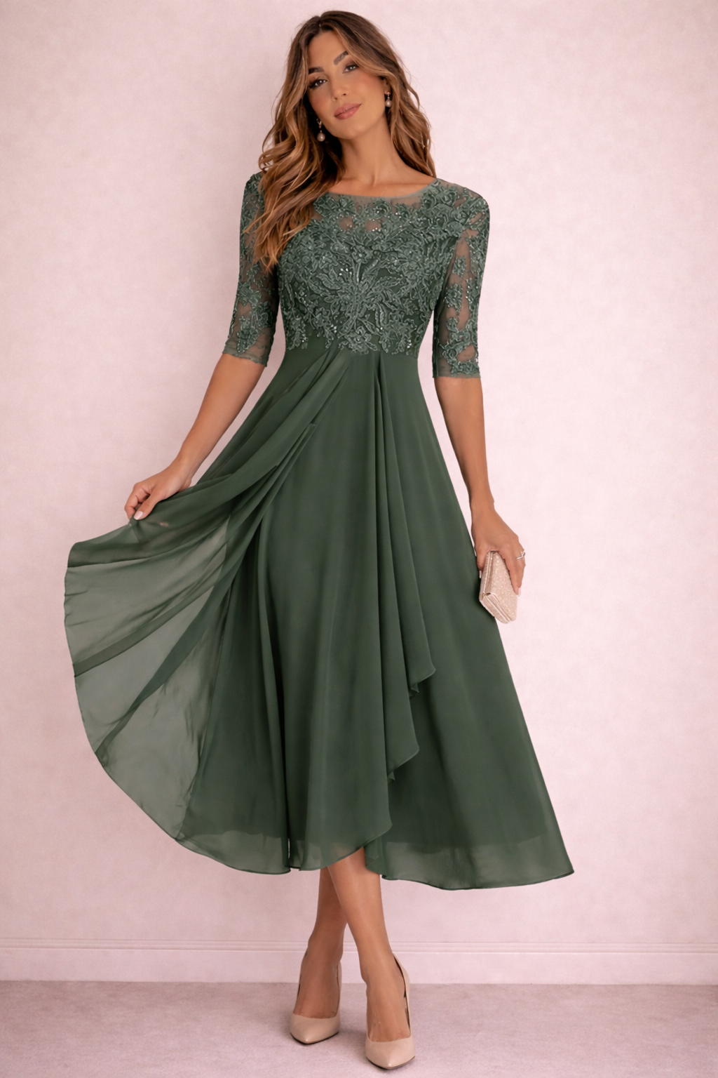 VESTIDO DE ENCAJE ELEGANTE PARA MUJER
