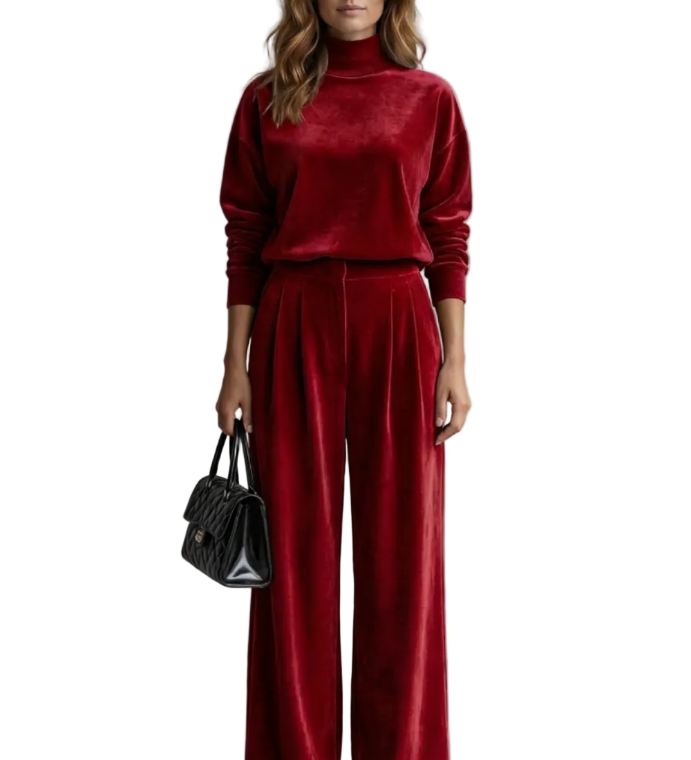 Élianne – Luxe Velour Elegance – Two-Piece Lounge Set