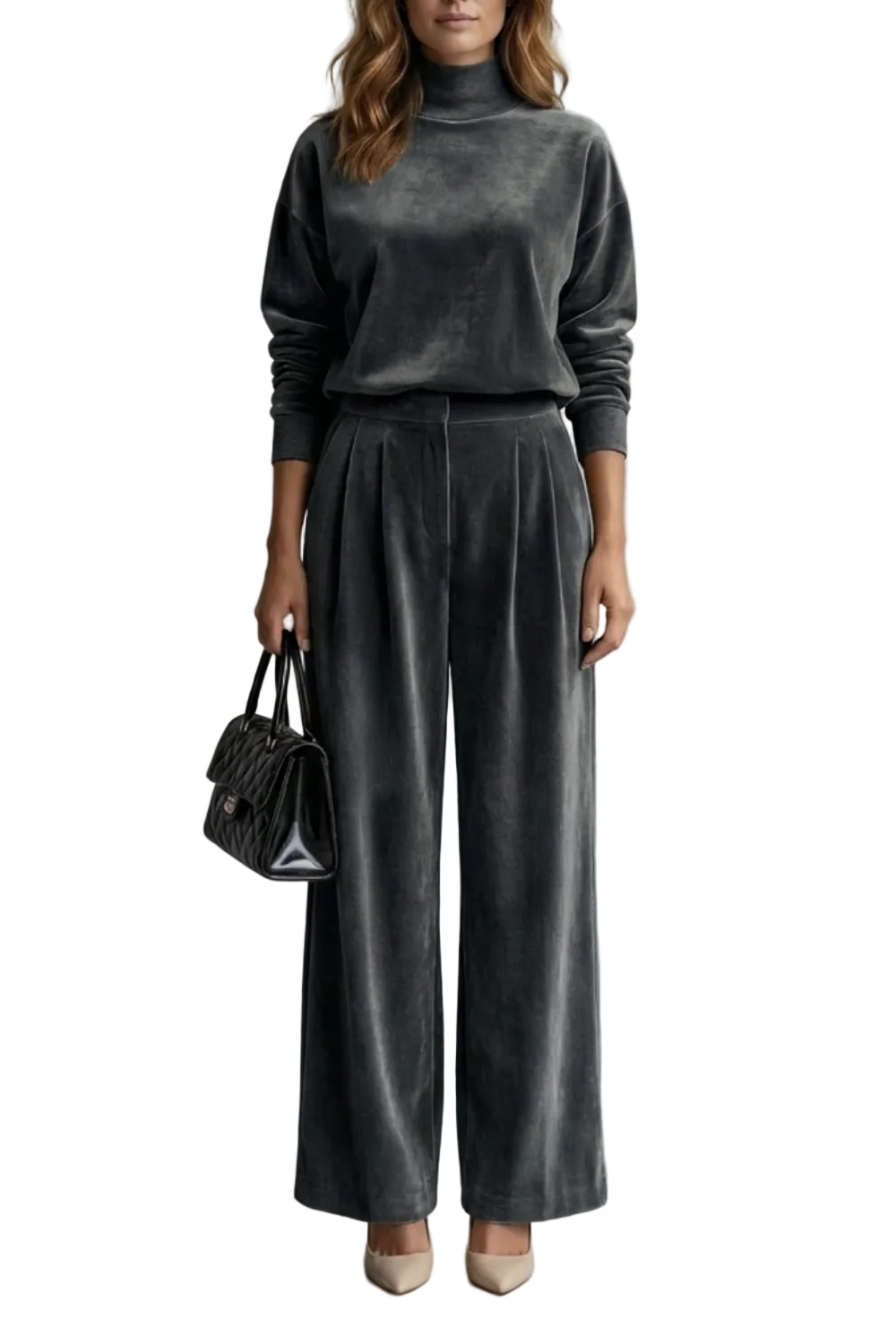 Élianne – Luxe Velour Elegance – Two-Piece Lounge Set