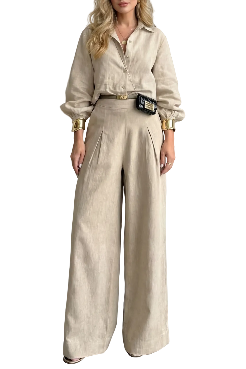 Elisavette – Tailored elegance – Two-piece wide-leg set
