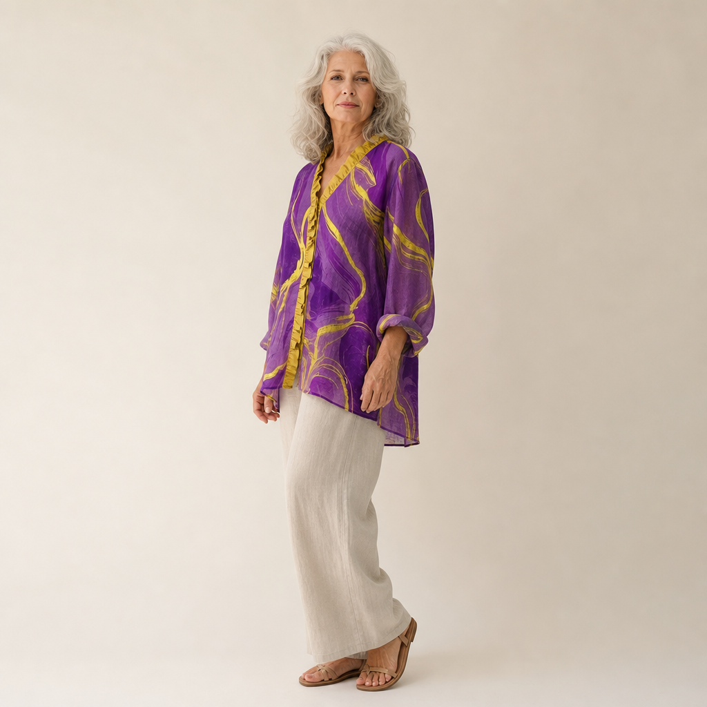 SPIRAL PRINT BLOUSE