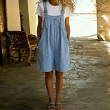 RELAXED DENIM SHORT OVERALLS