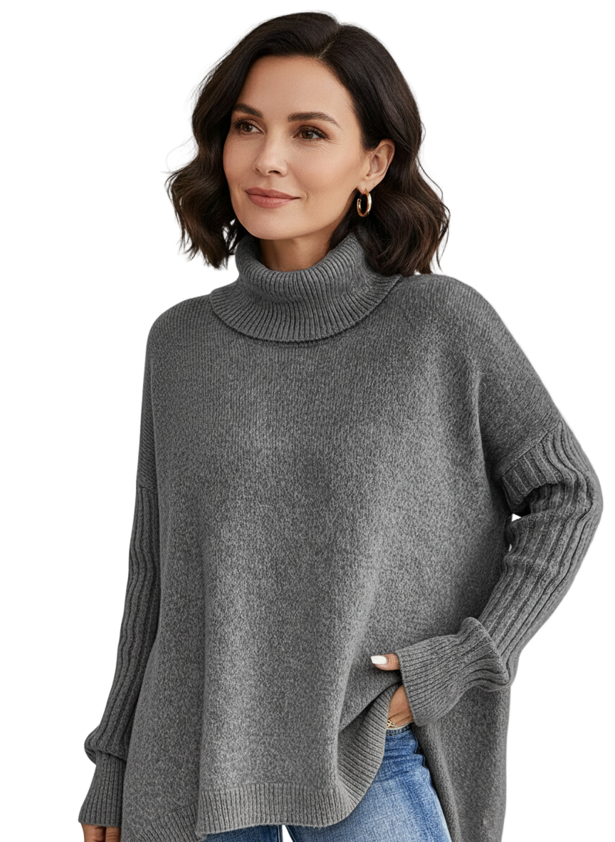 FIGURE-HUGGING TURTLENECK TOP