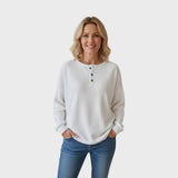 Helle | Waffle Knit Sweater with Buttons