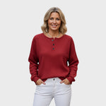 Helle | Waffle Knit Sweater with Buttons