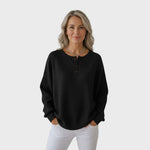 Helle | Waffle Knit Sweater with Buttons