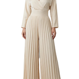 Isla – Pleated Wide-Leg Jumpsuit – Effortless Elegance