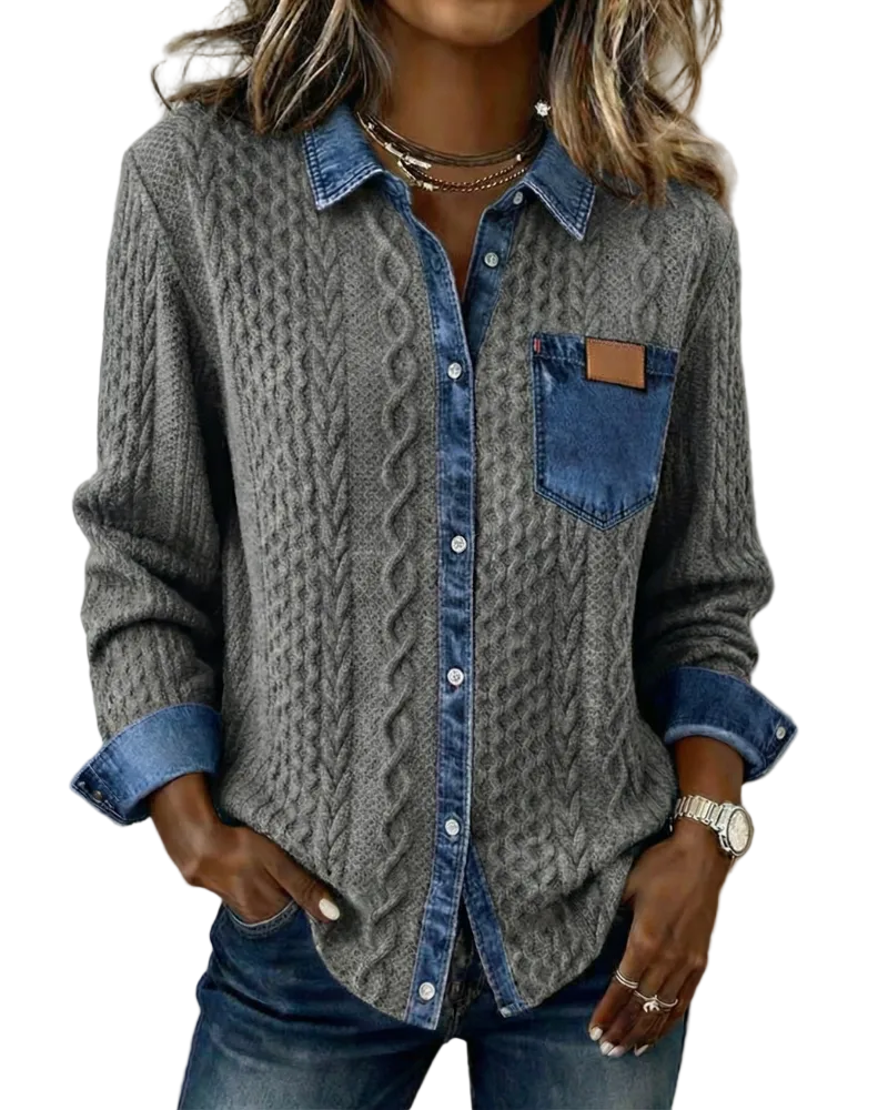 Juliane | Knitted Denim Sweater