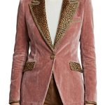 Léovelle – Leopard contrast elegant cut – Velvet blazer