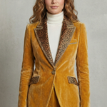 Léovelle – Leopard contrast elegant cut – Velvet blazer