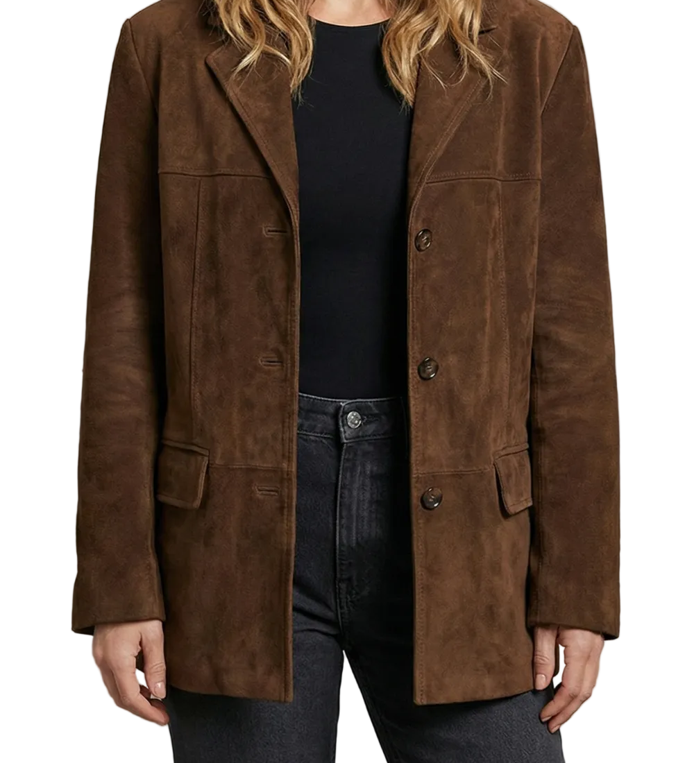 Lorenza – Structured shoulders – Suede blazer