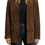Lorenza – Structured shoulders – Suede blazer
