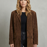 Lorenza – Structured shoulders – Suede blazer