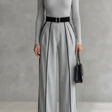 Lunaira – Contrast piping detail – High-neck jumpsuit