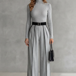 Lunaira – Contrast piping detail – High-neck jumpsuit