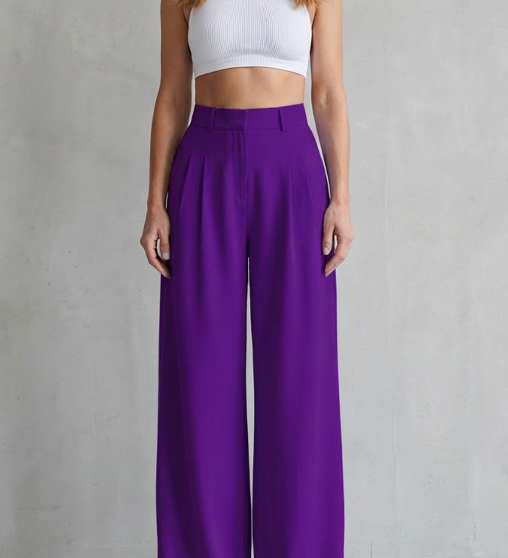 Lunévia – Flowing drape – Wide-leg tailored trousers