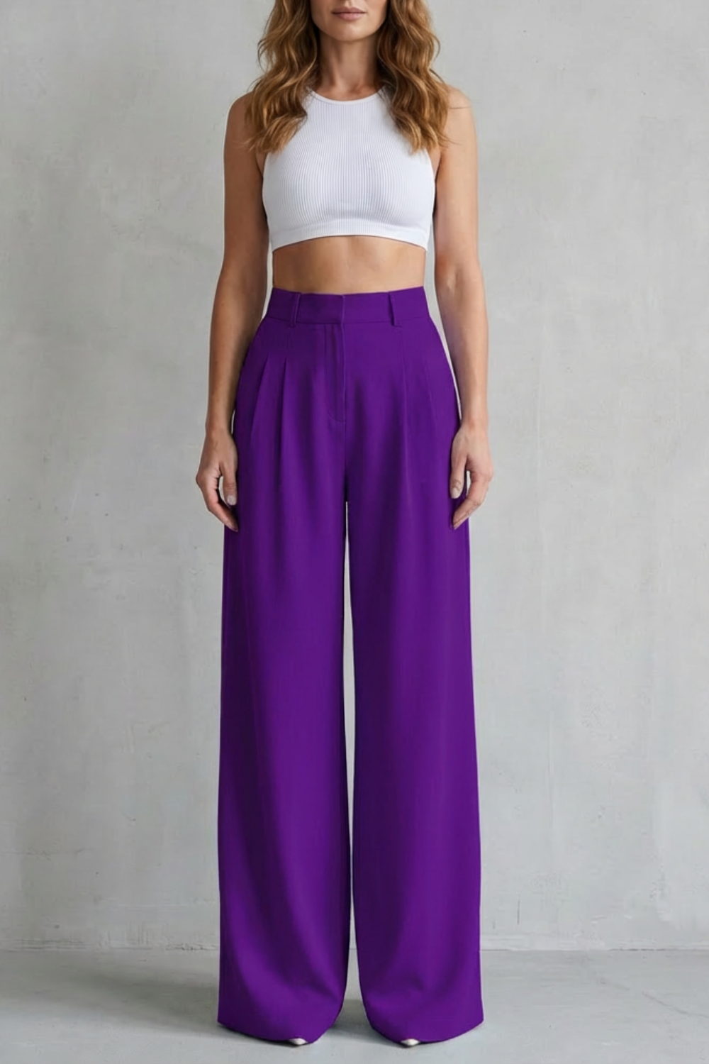 Lunévia – Flowing drape – Wide-leg tailored trousers