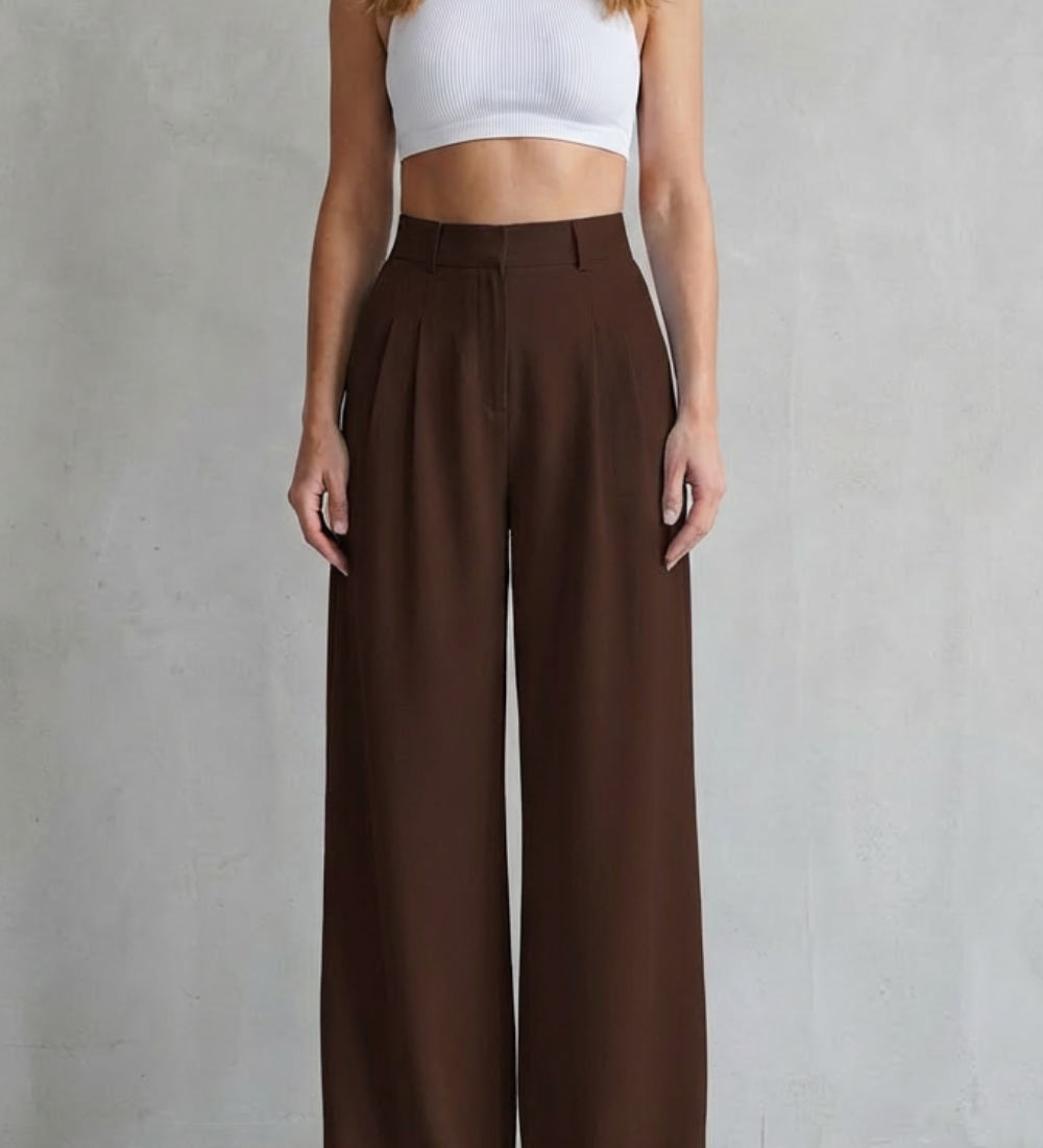 Lunévia – Flowing drape – Wide-leg tailored trousers