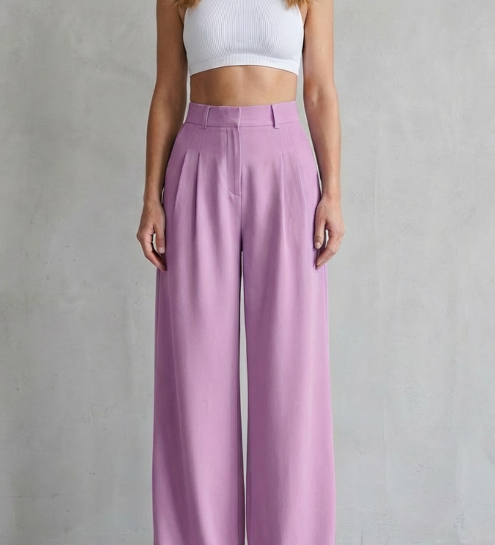 Lunévia – Flowing drape – Wide-leg tailored trousers
