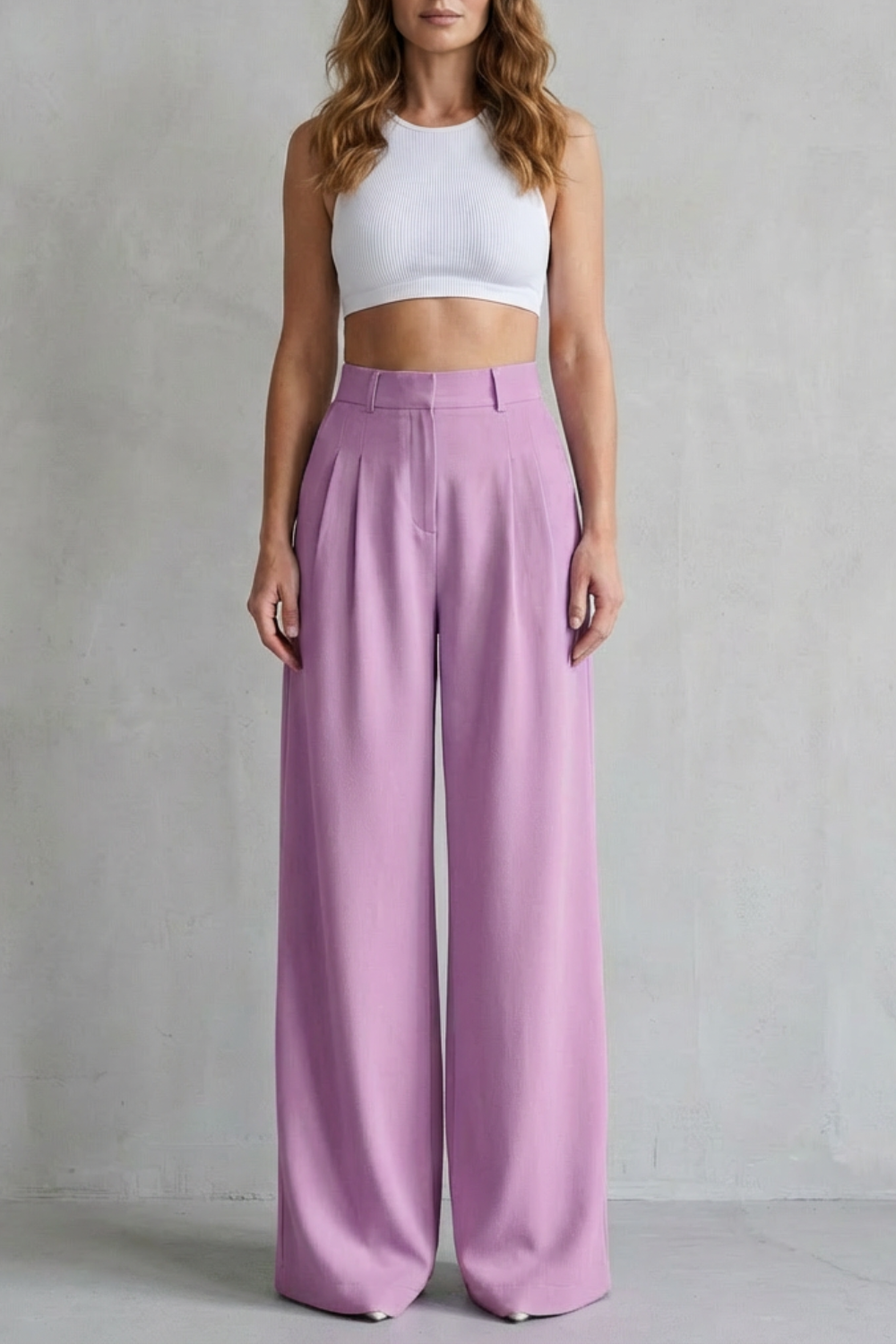 Lunévia – Flowing drape – Wide-leg tailored trousers