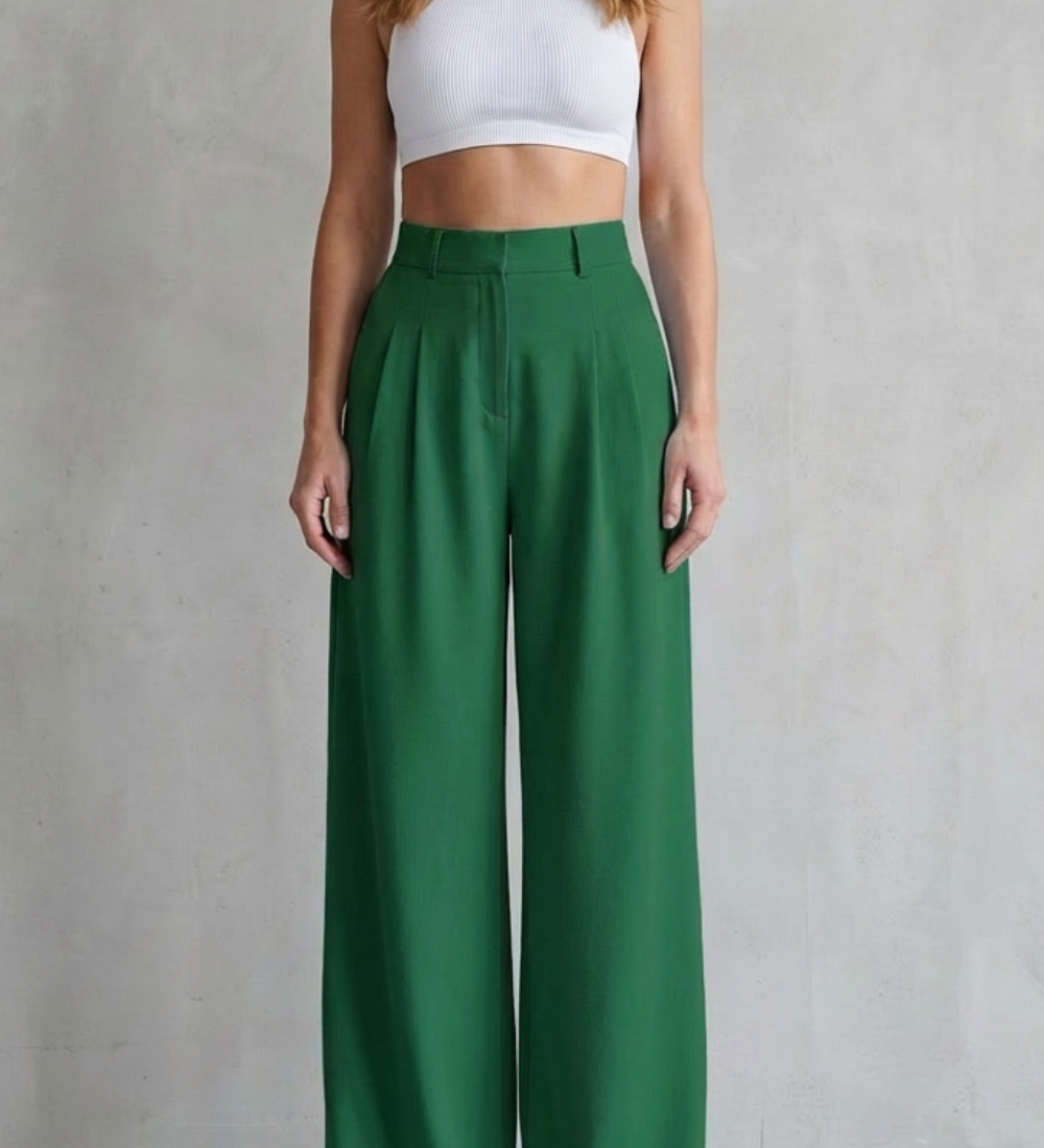 Lunévia – Flowing drape – Wide-leg tailored trousers