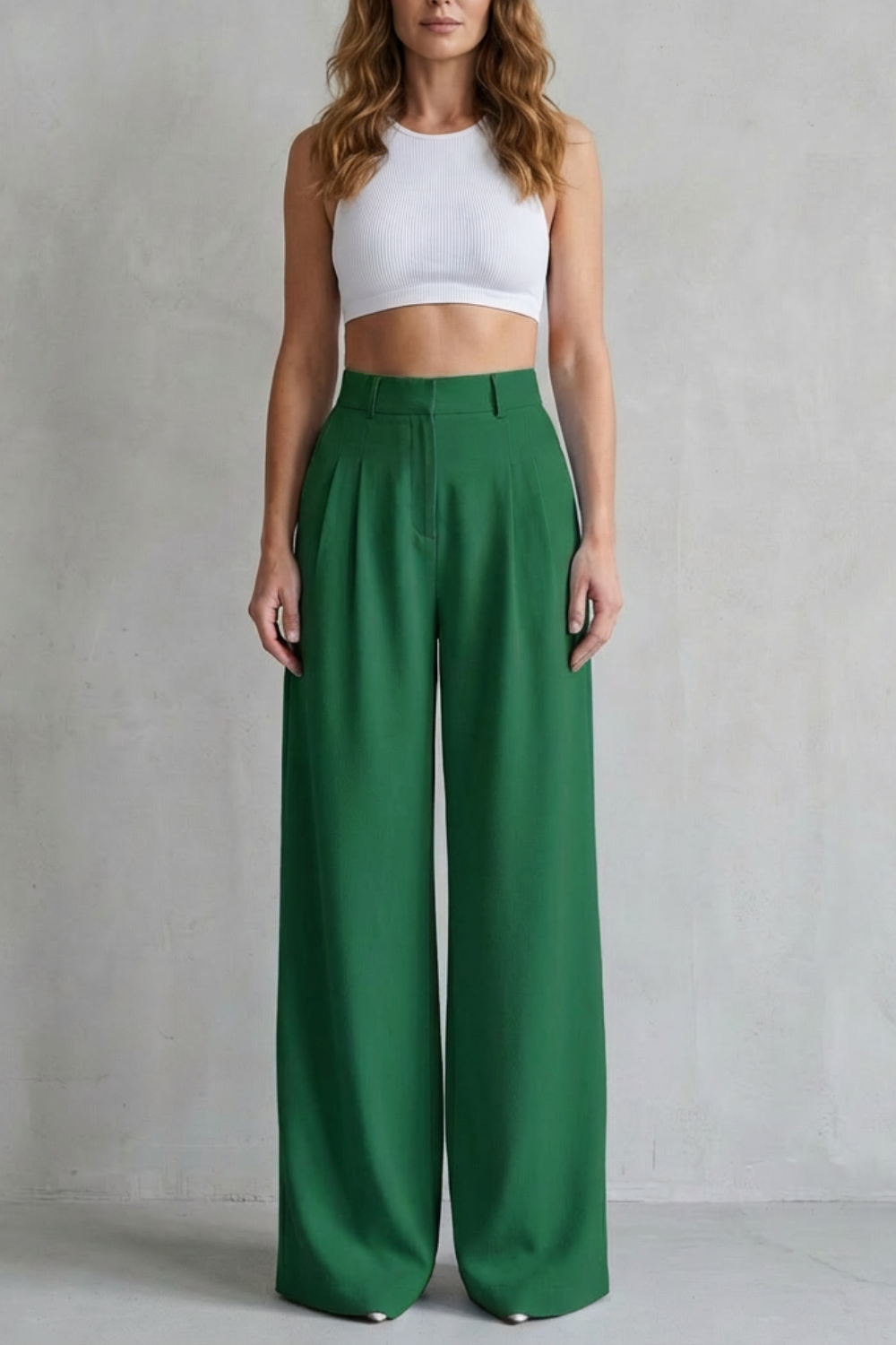 Lunévia – Flowing drape – Wide-leg tailored trousers
