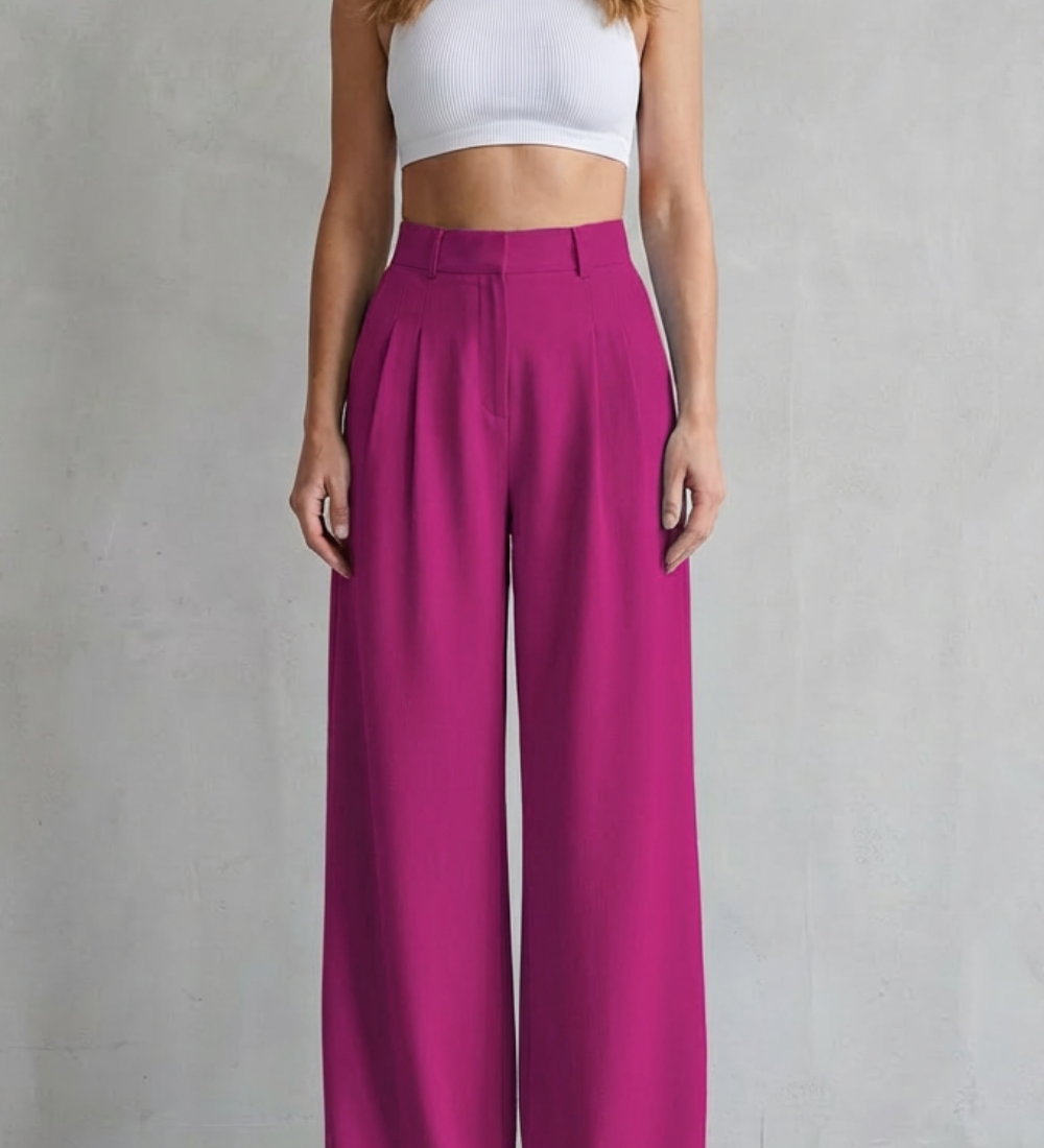 Lunévia – Flowing drape – Wide-leg tailored trousers