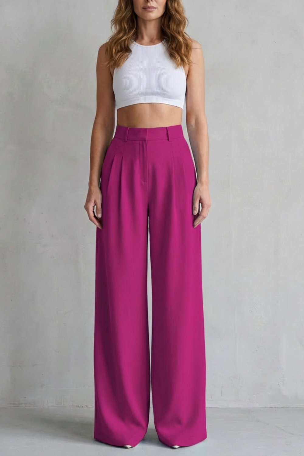 Lunévia – Flowing drape – Wide-leg tailored trousers