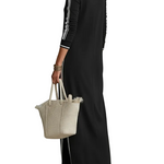 Women's Minimalist White-trimmed Button-down Collar Sweatshirt Dress Maxi Dress MDA0958L0Y