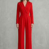 Meilun – Slant-breasted Mid-waist Pantsuit – Elegant Commuter Jumpsuit
