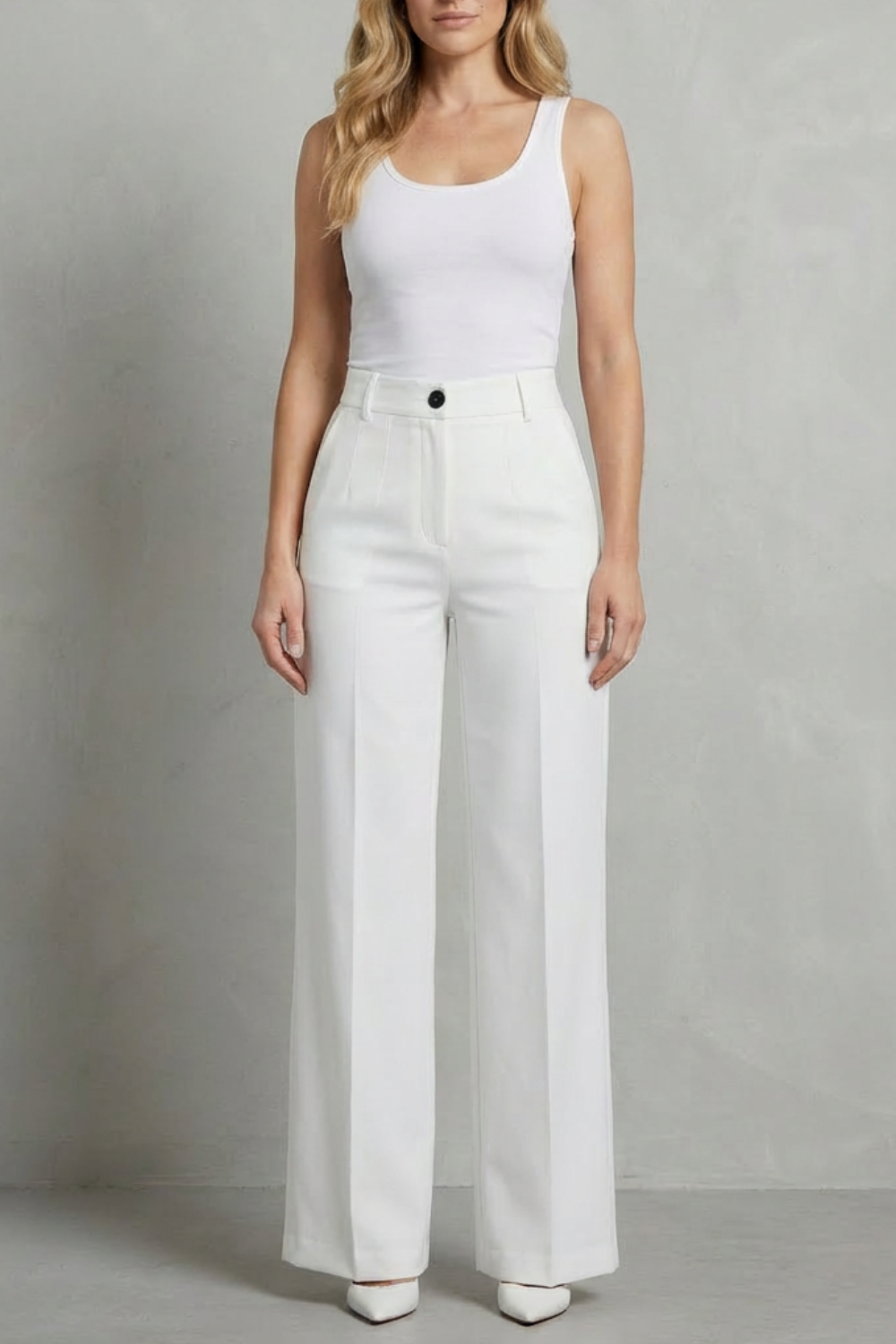 Mirelline – Sleek tailoring – High-waist straight-leg trousers