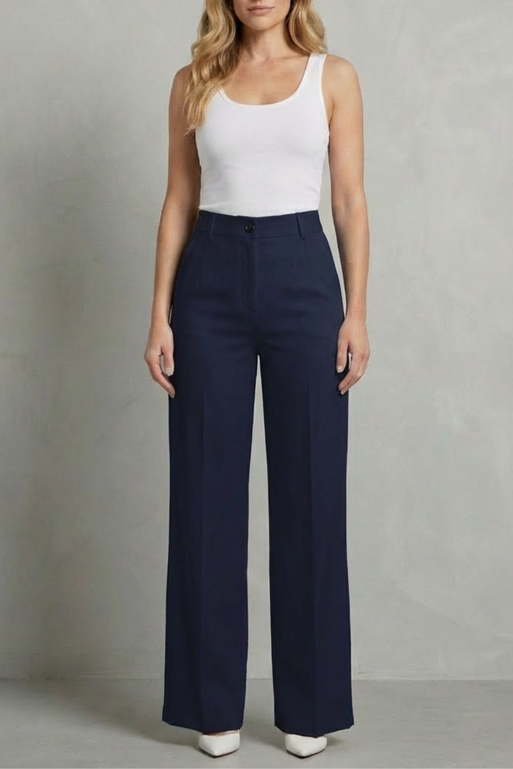 Mirelline – Sleek tailoring – High-waist straight-leg trousers