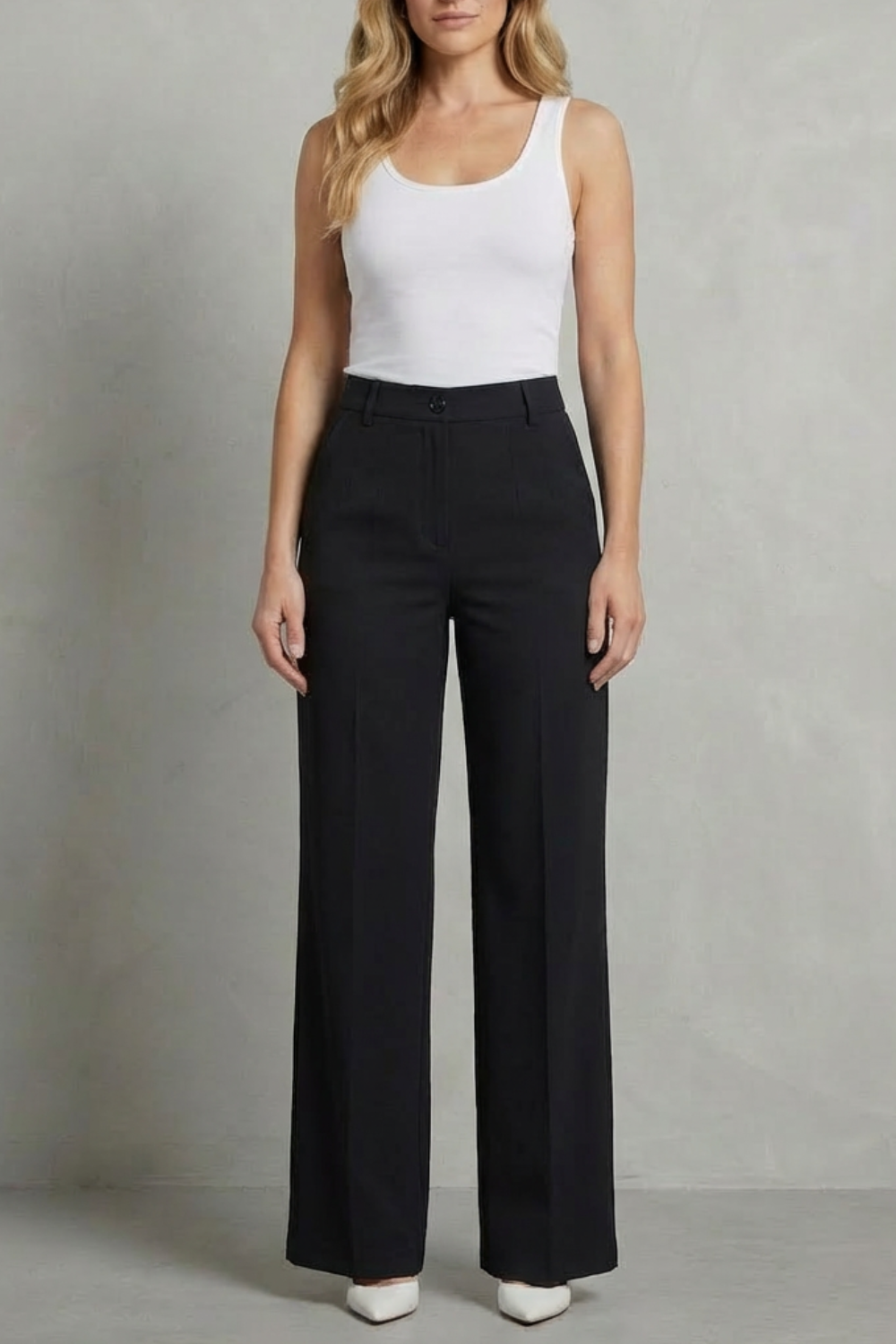 Mirelline – Sleek tailoring – High-waist straight-leg trousers