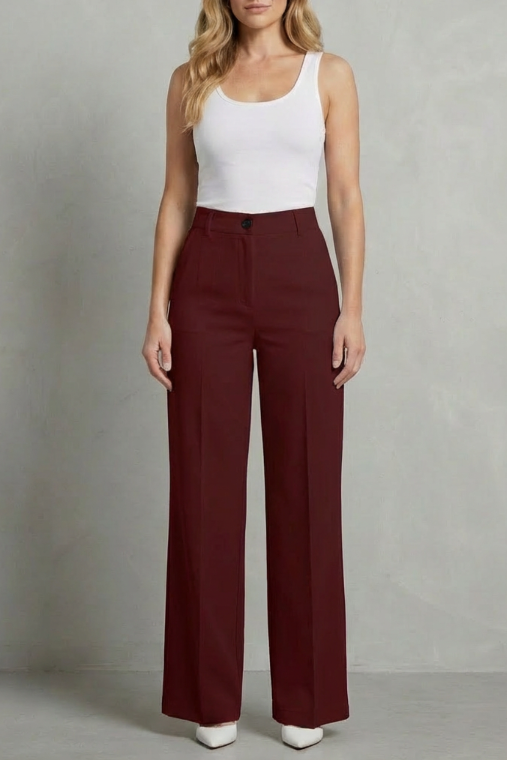 Mirelline – Sleek tailoring – High-waist straight-leg trousers